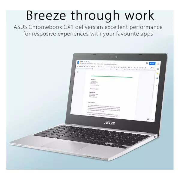 ASUS CX1 15.6" Chromebook - Intel® Celeron®, 128 GB eMMC, Silver - 6